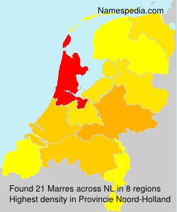 Het voorkomen van de naam Marres in Nederland